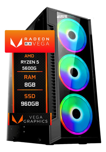 Pc Gamer  Cpu Ryzen 5 5600g Vega 7 Ssd 960gb 8gb Ddr4 500w