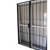 Ventana Balcon 2x2 Vidrio Entero Con Puerta Reja Mosquitero