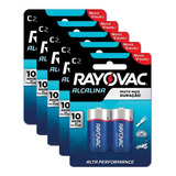 10 Pilhas Alcalinas Rayova Tipo C (média) - Longa Duração