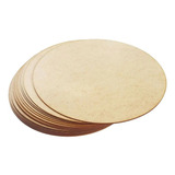 Kit Com 50 Bolachas 7x7 Mdf Crú Círculos Porta Copo Mesa Bar