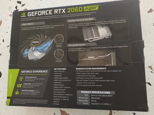 Placa Nvidia Ventus 2060 Super Gp Oc Edition. 