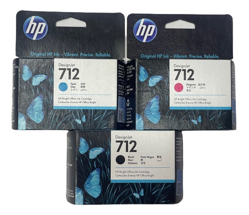 Cartuchos Kit X3 Hp 712 N 38ml + 712 Cian-magenta Originales