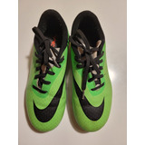 Botines Nike Hypervenom Verdes Con Tapones  21.5 Cm  Usado