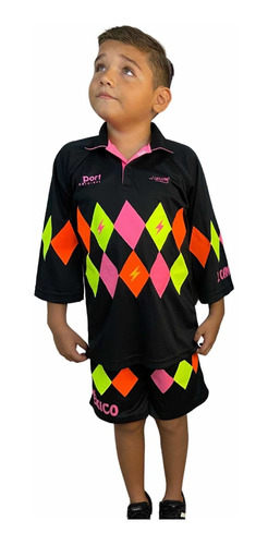 Jersey Y Bermuda Jorge Campos Para Niño Negro