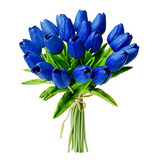 Tulipanes Artificiales De Aspecto Real (20u.) Azul