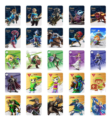 25 Cartões Para Nintendo Nfc Amiibo Zelda Breath Of The Wild