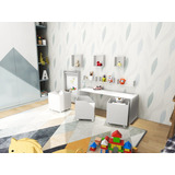 Mesa De Estudos P/ Quarto Infantil C/ Cadeira E 2 Bau