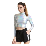 Manga Comprida Feminina Metic Liquid Turtleneck Para Rave Cl