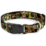 Collar De Gato Con Hebilla Abatible Loki Plantea Negro Oro V