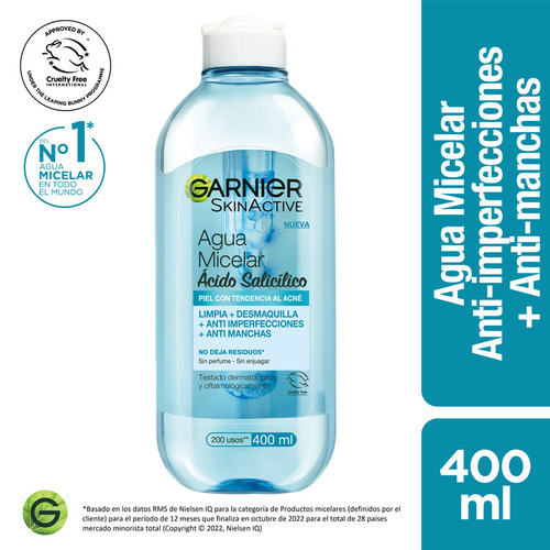 Agua Micelar Anti-imperfecciones Con Ácido Salicílico Momento De Aplicación Día/noche Tipo De Piel Grasa