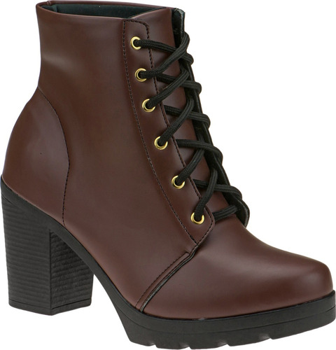 Bota Feminina Coturno Cano Curto Salto Grosso | S02vsp.cot