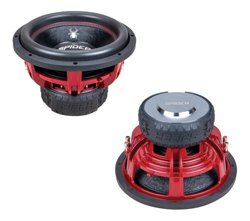 Subwoofer Doble Bobina Spider De 12 Pulgadas 4000w Sr-12max2 Color Negro / Rojo