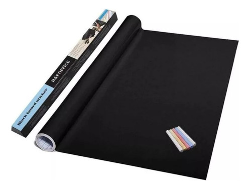 Pizarra Adhesiva Papel Sticker Negro +tizascolores 45x200cm