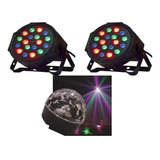 Combo Luces Led Media  Bola + 2 Tachos  Proton 18 