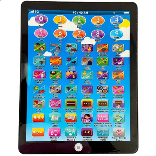 Tablet Interativo Para Crianças Educativo Bilingue Infantil