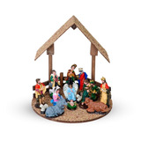 Presépio De Natal Com Casinha 14peças 12cm De Resina Jesus