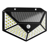 Lampara Solar Led Sh-100b Con Sensor Aplique Pared Exterior Color Negro