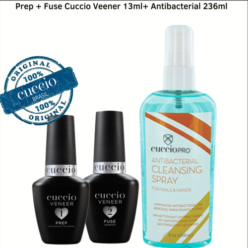  Kit Antibacterial Cleansing Spray Cuccio236ml + Prep + Fuse