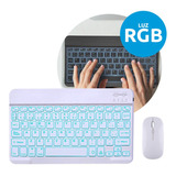 Mini Teclado Mouse Recargable Bt Rgb Tablet Celular Pc Xinua