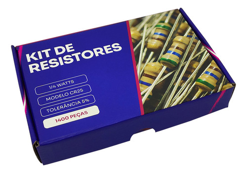 Kit De Resistores 1/4 Watts Com 1400 Peças