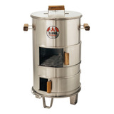 Barril Asador/ahumador/bbq Mediano Acero Inox Con Accesorios