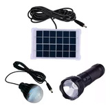 Linterna Cl 038+ Bombillo Panel Solar Recargable Portatil