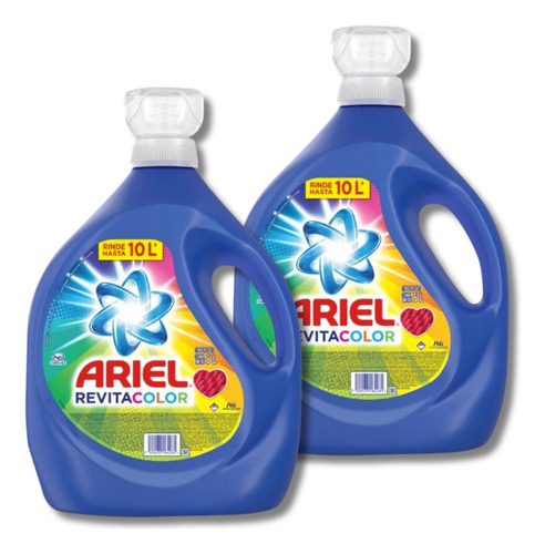2 Pack Ariel Detergente Liquido Ropa Revitacolor 5 Lt