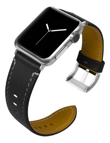 Pulseira Couro Para Apple Watch 49mm 45mm 44mm 42mm (preto)