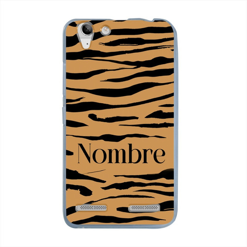 Funda Lenovo K5 K6 Antigolpes Animal Print Tigre Tu Nombre