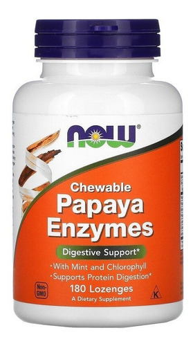 Now Foods, Enzimas De Papaya Masticables, 180 Pastillas Sfn