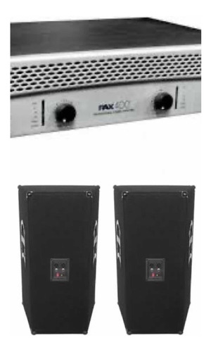 Parlantes Skp Pro Audio 1520 + Potencia Procco Pax 400