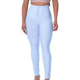 Calca Fem Prada Monta Legging Skinny Cirrê Lipo Power Branco