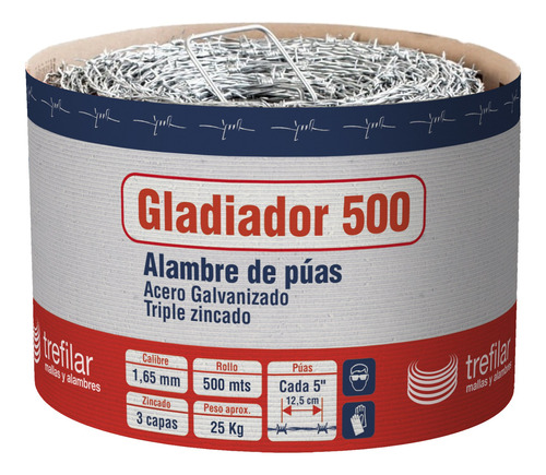 Alambre De Púas Rollo X 500 Mts Trefilar Cuota