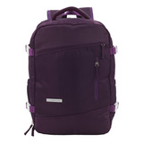 Mochila De Viaje Crossover Amelia Notebook 17 Pulgadas Color Violeta Diseño De La Tela Liso