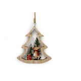 Adorno Navideño Árbol Pino Madera Calada Navidad 12x13,5cm