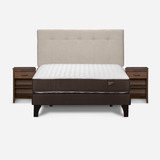 Cama Ergo T New 2 Pl + Respaldo New Bennet Y Velador Maurice