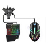 Mini Teclado E Mouse Gamer One Hand Com Iluminação Rgb