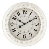 Reloj De Pared Redondo Blanco Antiguo Francés Mainstays 
