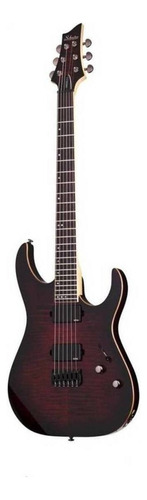 Guitarra Eléctrica Schecter Banshee-6 Active De Aliso Crimson Red Burst Con Diapasón De Ébano