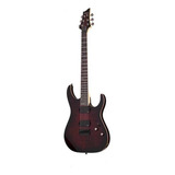 Guitarra Eléctrica Schecter Banshee-6 Active De Aliso Crimson Red Burst Con Diapasón De Ébano