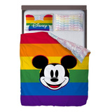 Set De Edredón Microfibra Matrimonial Mickey Rainbow Pride