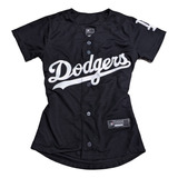 Casaca Los Ángeles Dodgers Bordada Para Mujer Color Negro