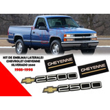 Kit De Emblemas Laterales Chevrolet Cheyenne 2500 1988-1998
