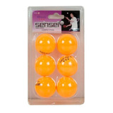 Set 6 Pelotas De Ping Pong 3 Estrellas Sensei Competicion