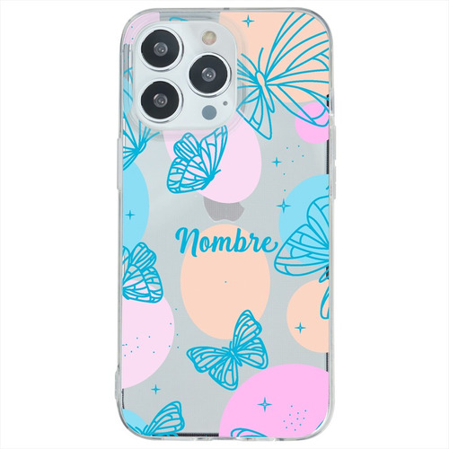 Funda Para iPhone Mariposas Personalizada Con Nombre