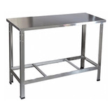 Mesa Bancada Total Aço Inox Industrial 120x70 Nova Itajobi  