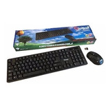 Kit Teclado + Mouse Inalambrico Wireless Smart Pc Notebook Color Del Mouse Negro Color Del Teclado Negro