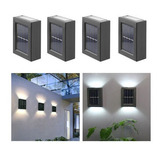 4pcs Luz Solar De Parede Exterior Impermeável Luz Decora