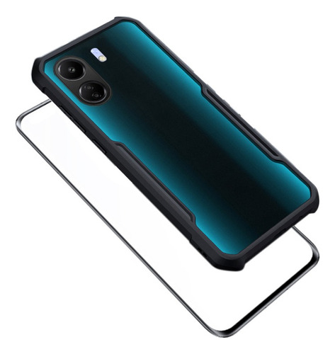 Funda Para Redmi 13c Suave Marco Tener Vidrio Membrana