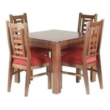 Comedor Rayenco 4 Sillas Terracota Nogal / Muebles América